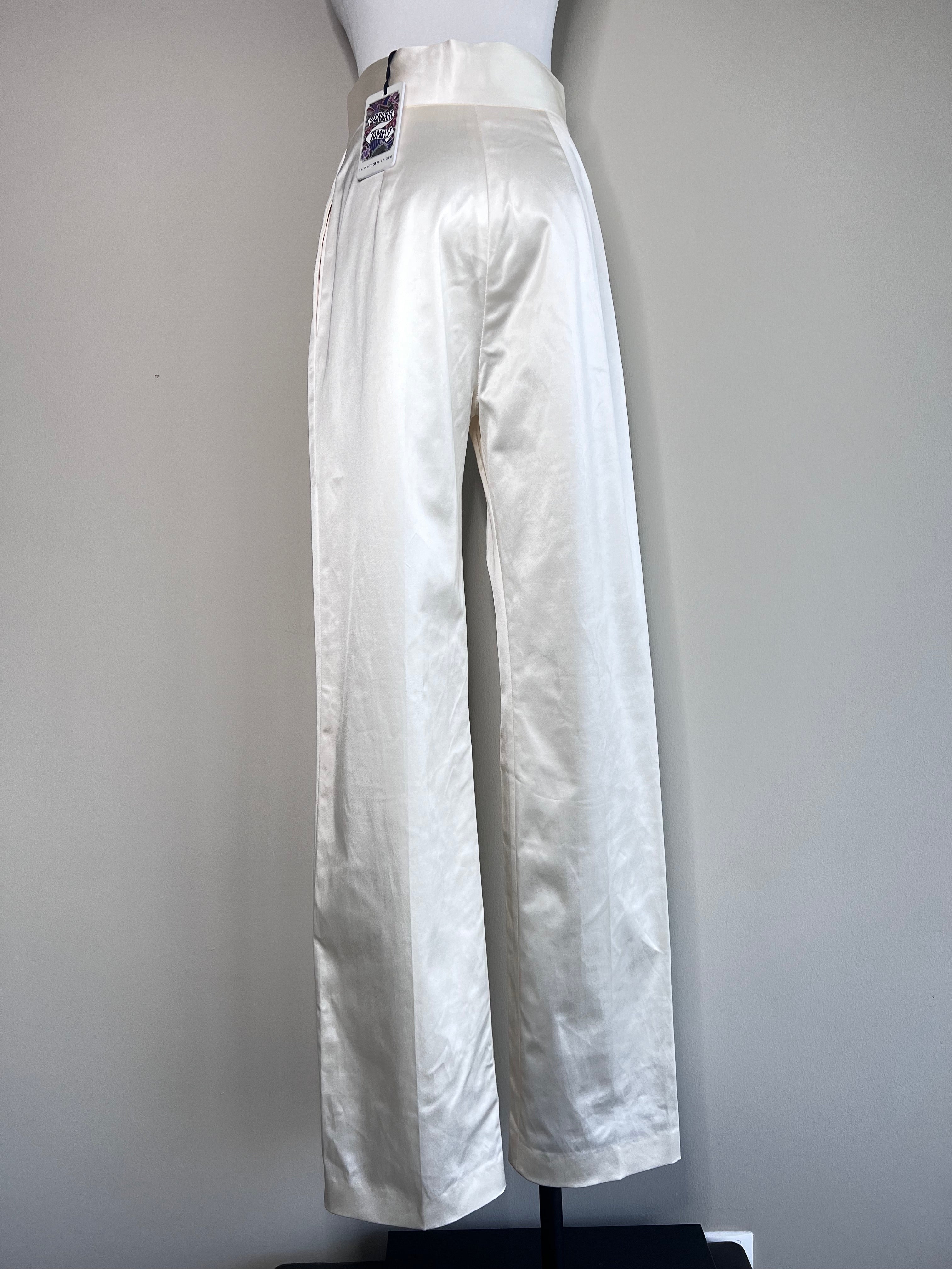 Off White Satin Pants Elastic Waist Silk Wide Leg Pants Loose Satin Trousers  Womens Elastic High Waist Wedding Silk Satin Pajamas - Etsy